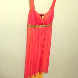 Coral Dress high to low